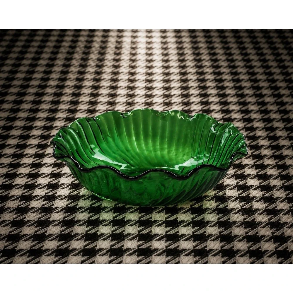 VTG 1950s/60s Anchor Hocking Forest Green Glass 7